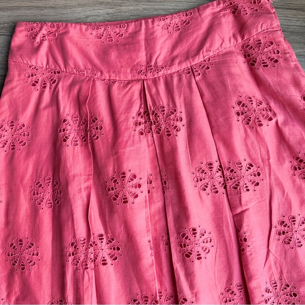 Feminine‎ Eyelet A Line Skirt Coral Banana Republic Size 8 - Picture 8 of 14